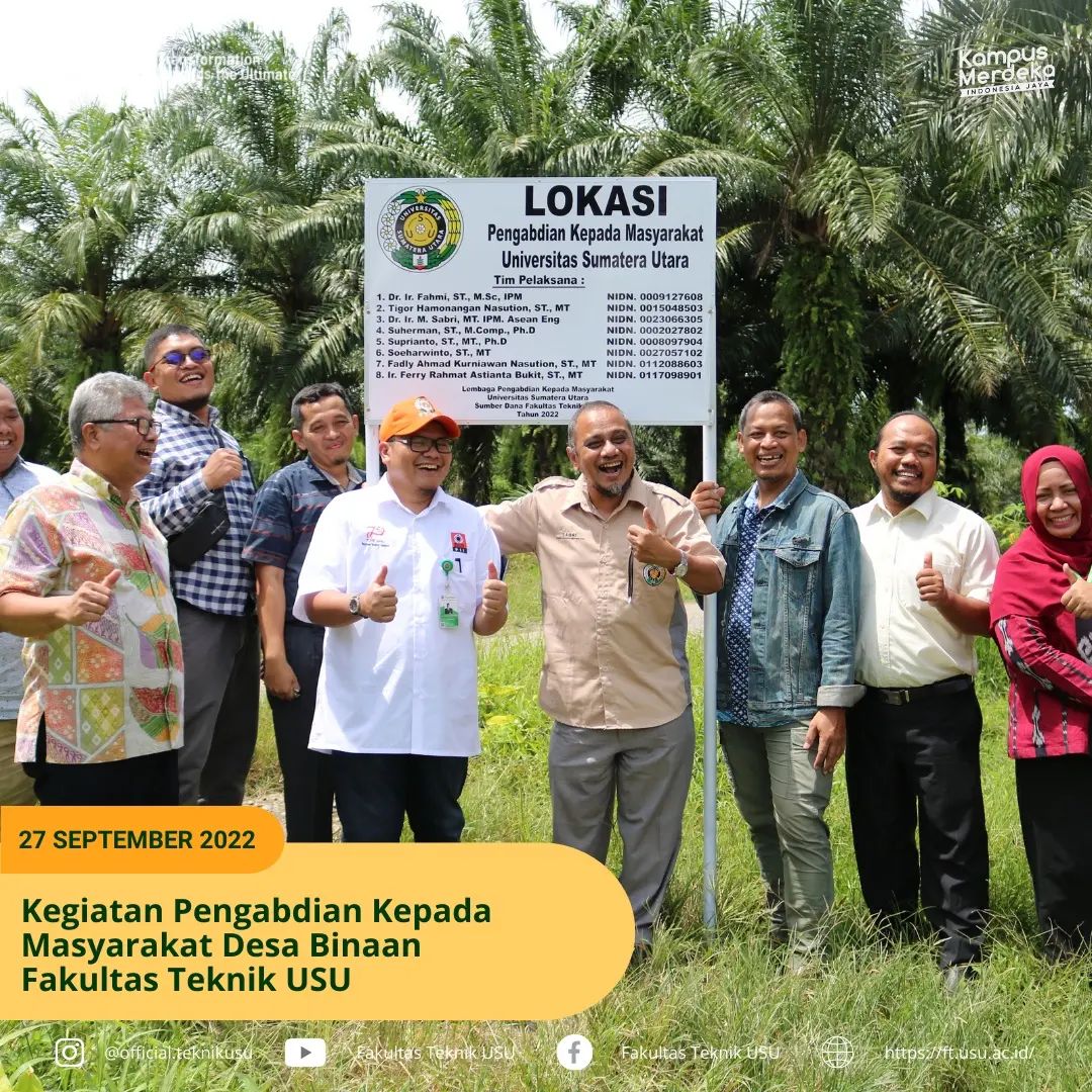 You are currently viewing Kegiatan Pengabdian kepada Masyarakat Desa Binaan Fakultas Teknik USU